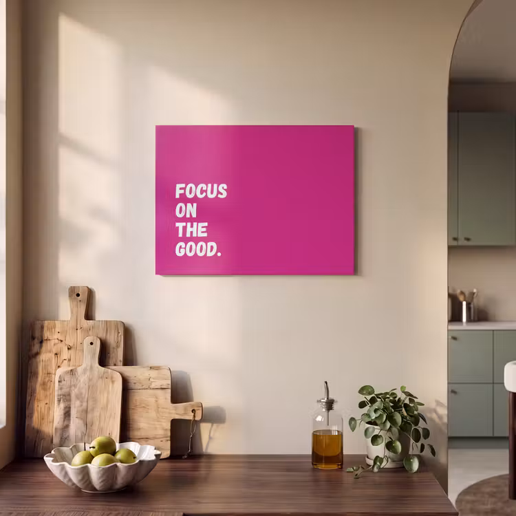 Akoestisch schilderij - Focus on the good - Roze - Simple — 3