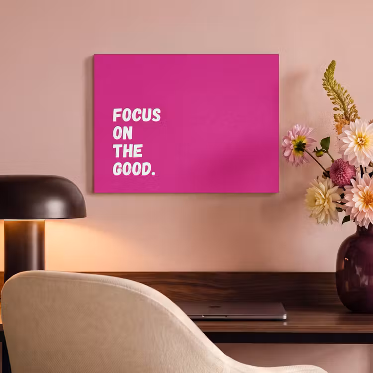 Akoestisch schilderij - Focus on the good - Roze - Simple — 4