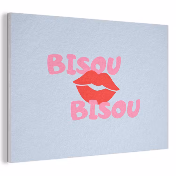 Akoestisch schilderij - Lippen - Bisou - Blauw — 1