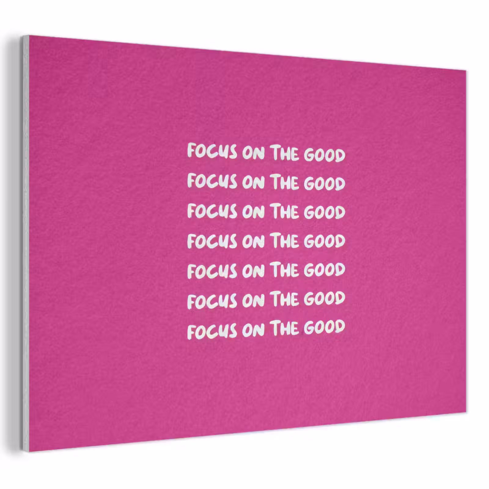 Akoestisch schilderij - Focus on the good - Roze - wit — 1