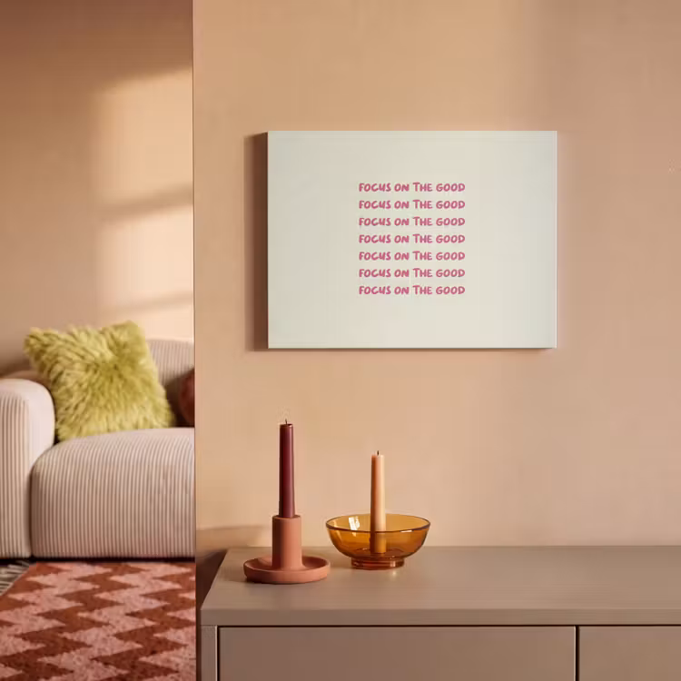 Akoestisch schilderij - Focus on the good - Roze — 2