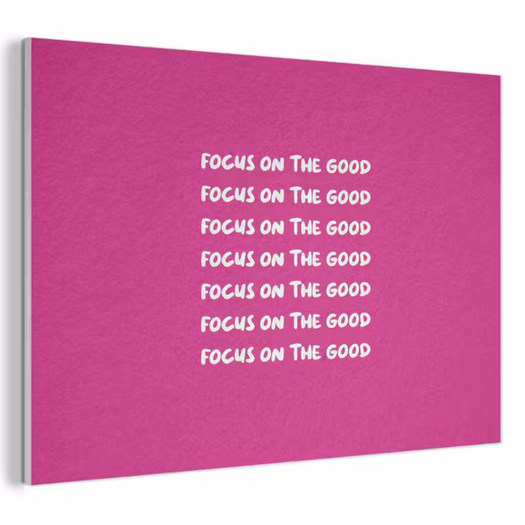 Akoestisch schilderij - Focus on the good - Roze - wit — 1