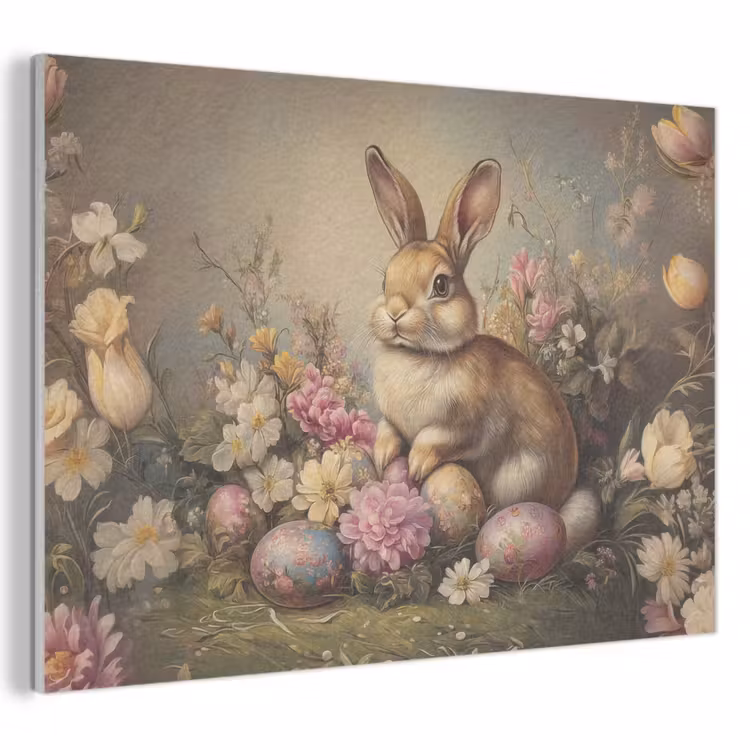 Akoestisch schilderij - Haas - Stilleven - Bloemen — 1