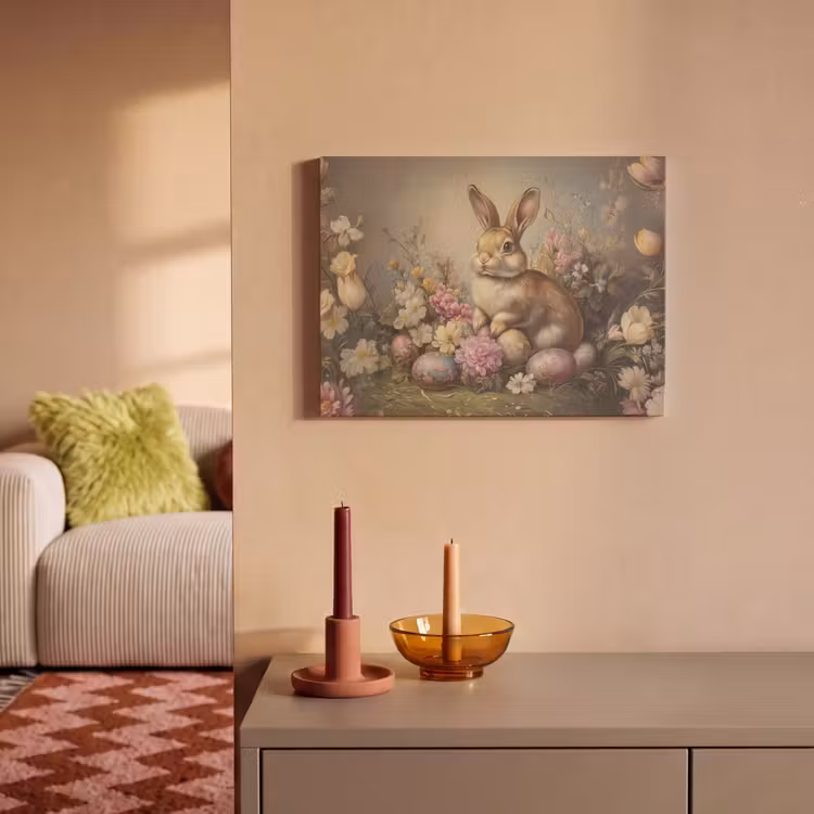 Akoestisch schilderij - Haas - Stilleven - Bloemen — 2