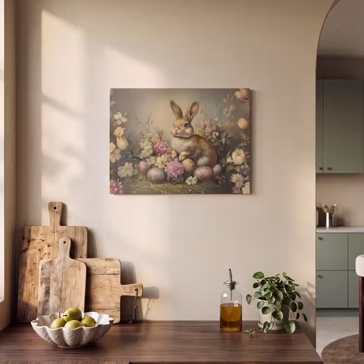 Akoestisch schilderij - Haas - Stilleven - Bloemen — 3