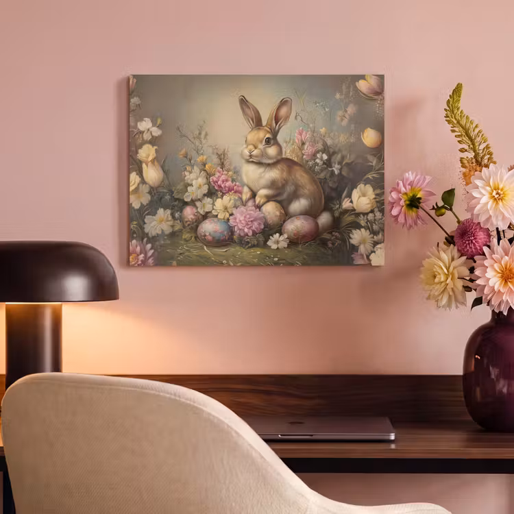 Akoestisch schilderij - Haas - Stilleven - Bloemen — 4