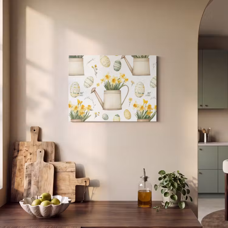 Akoestisch schilderij - Gieter - Bloemen - Eieren — 3