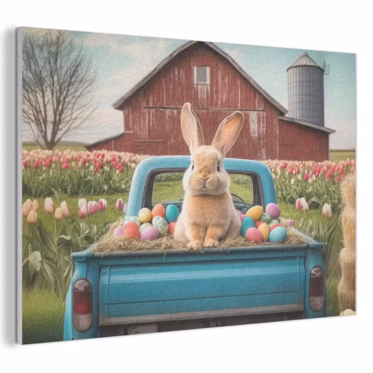 Akoestisch schilderij - Konijn - Boerderij - Eieren — 1