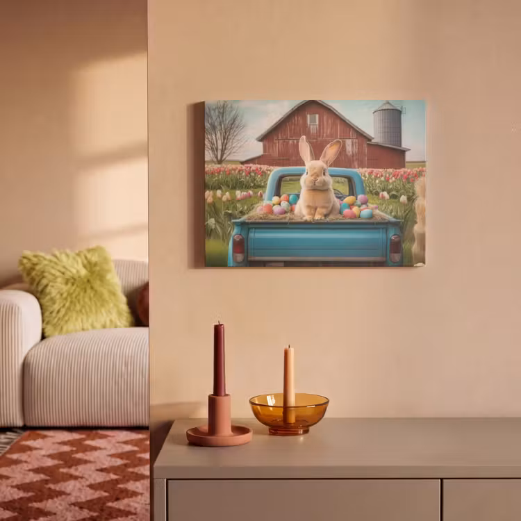 Akoestisch schilderij - Konijn - Boerderij - Eieren — 2