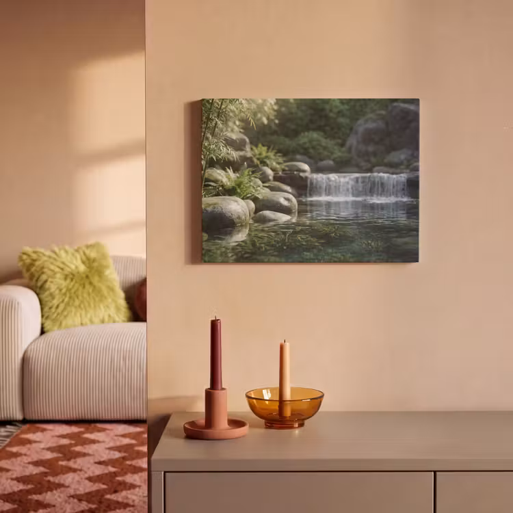 Akoestisch schilderij - Beek - Waterval - Natuur - Groen — 2