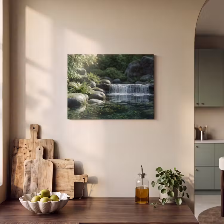 Akoestisch schilderij - Beek - Waterval - Natuur - Groen — 3