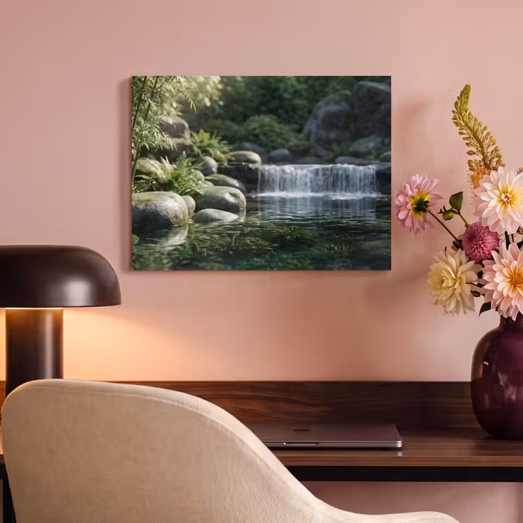 Akoestisch schilderij - Beek - Waterval - Natuur - Groen — 4
