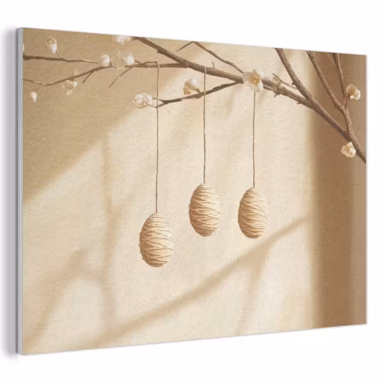 Akoestisch schilderij - Beige - Paastak - Eieren — 1