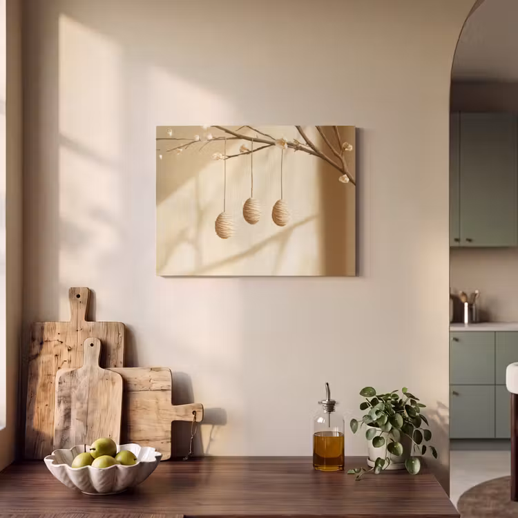 Akoestisch schilderij - Beige - Paastak - Eieren — 3