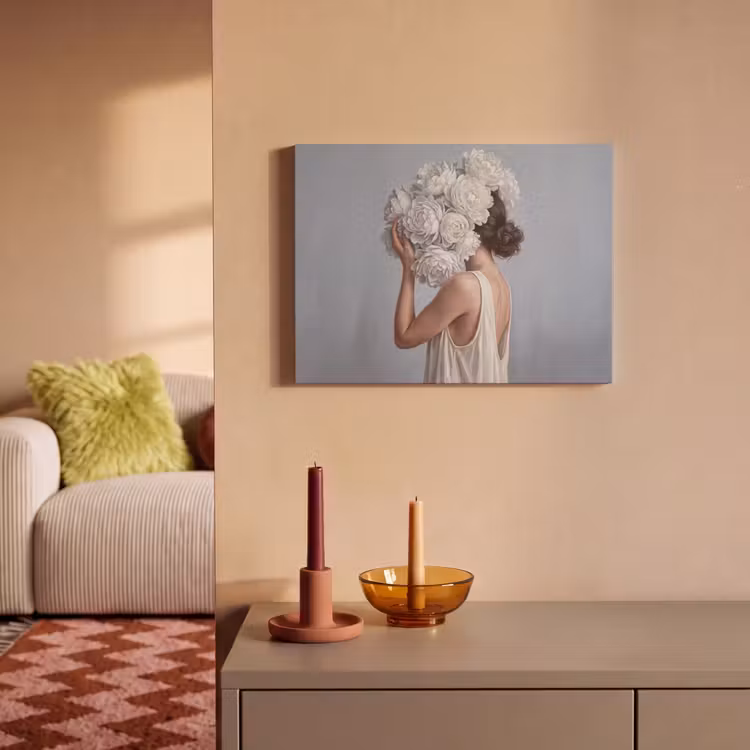 Akoestisch schilderij - Bloemen - Vrouw - Wit — 2