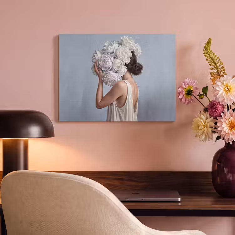 Akoestisch schilderij - Bloemen - Vrouw - Wit — 4