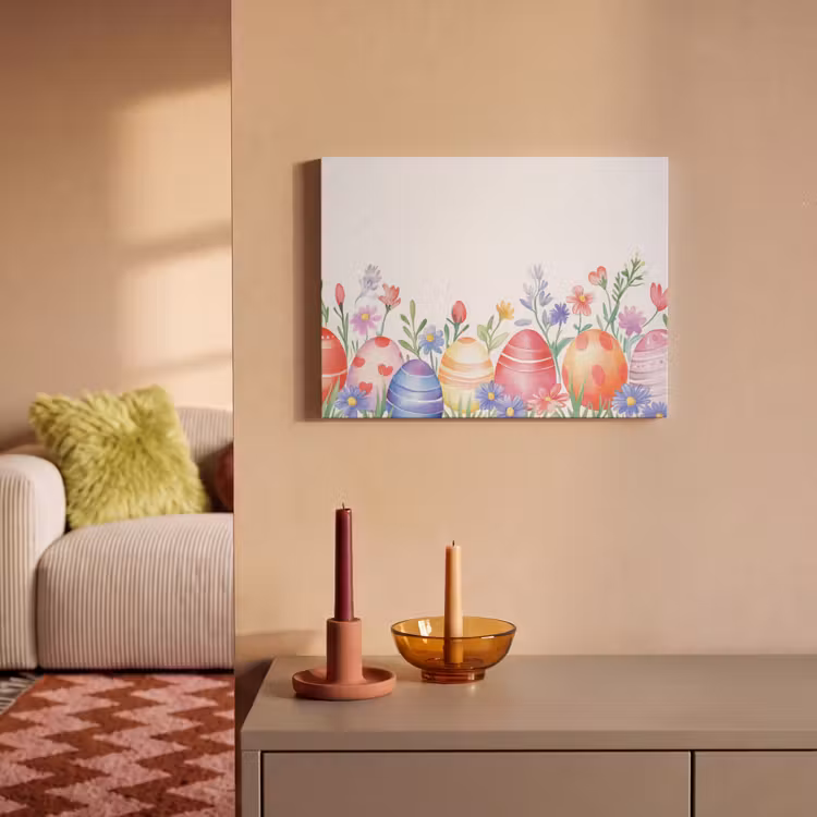 Akoestisch schilderij - Bloementuin - Kleurrijk - Eieren — 2