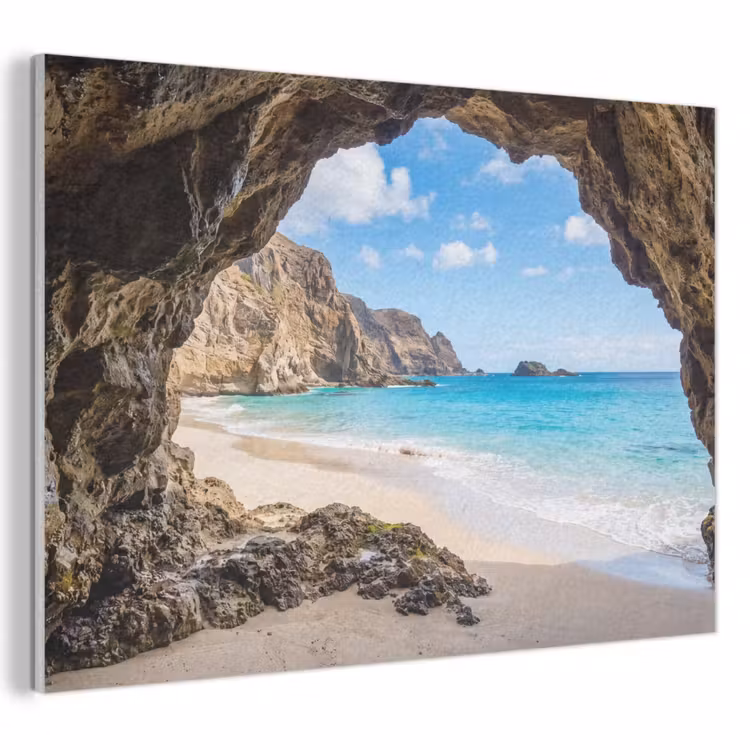 Akoestisch schilderij - Grot - Strand - Zee - Blauw — 1