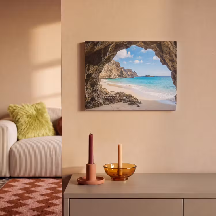 Akoestisch schilderij - Grot - Strand - Zee - Blauw — 2