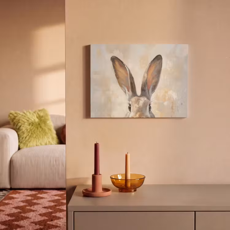 Akoestisch schilderij - Haas - Oren - Bruin — 2