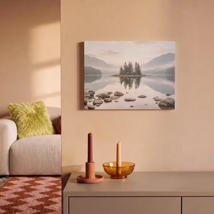 Akoestisch schilderij - Meer - Bergen - Landschap - Groen — 2
