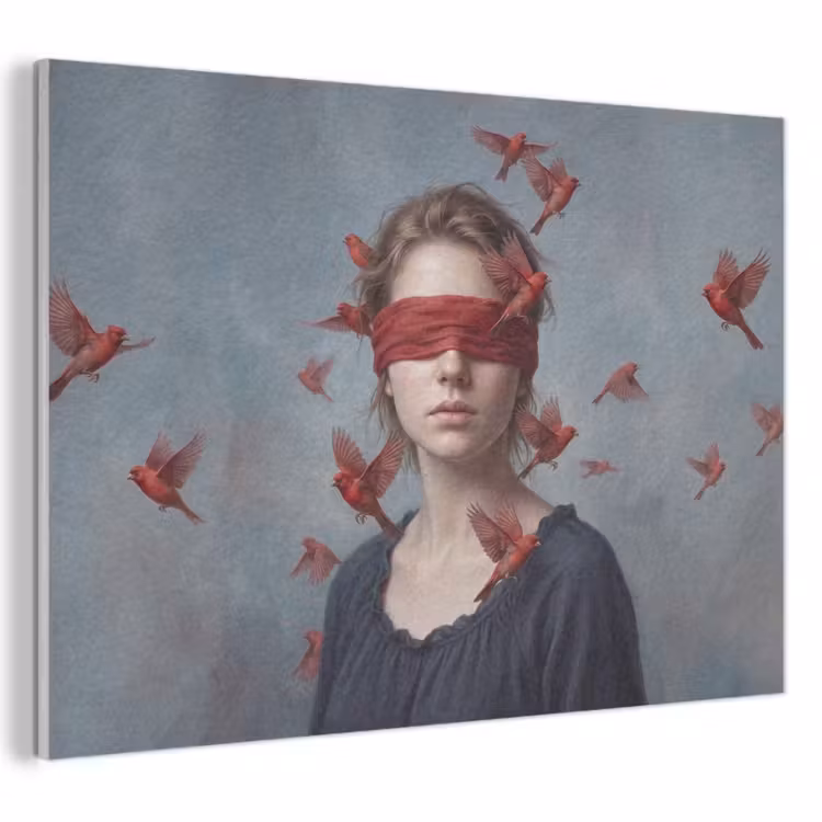 Akoestisch schilderij - Portret - Krachtig - Rood — 1
