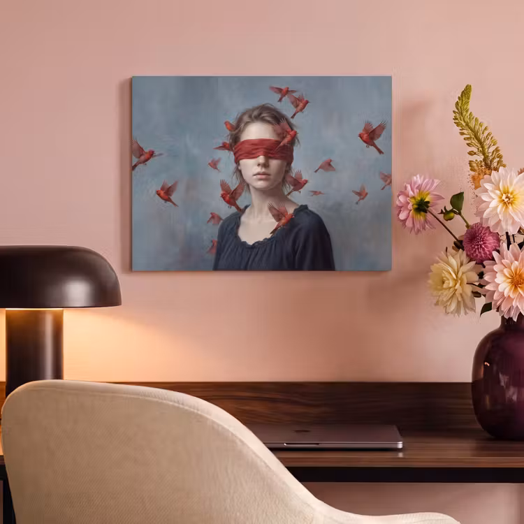 Akoestisch schilderij - Portret - Krachtig - Rood — 4