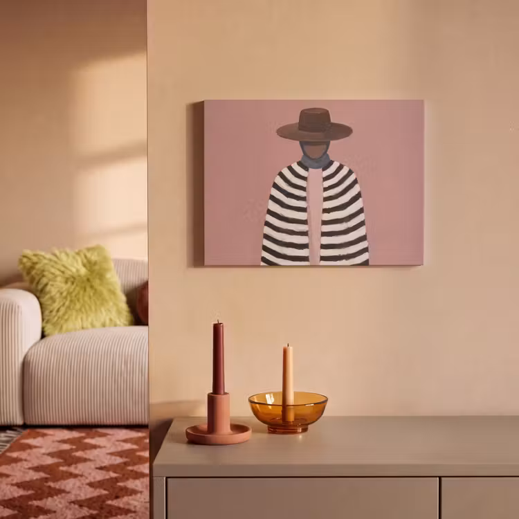 Akoestisch schilderij - Grafisch - Vrouw - Roze — 2