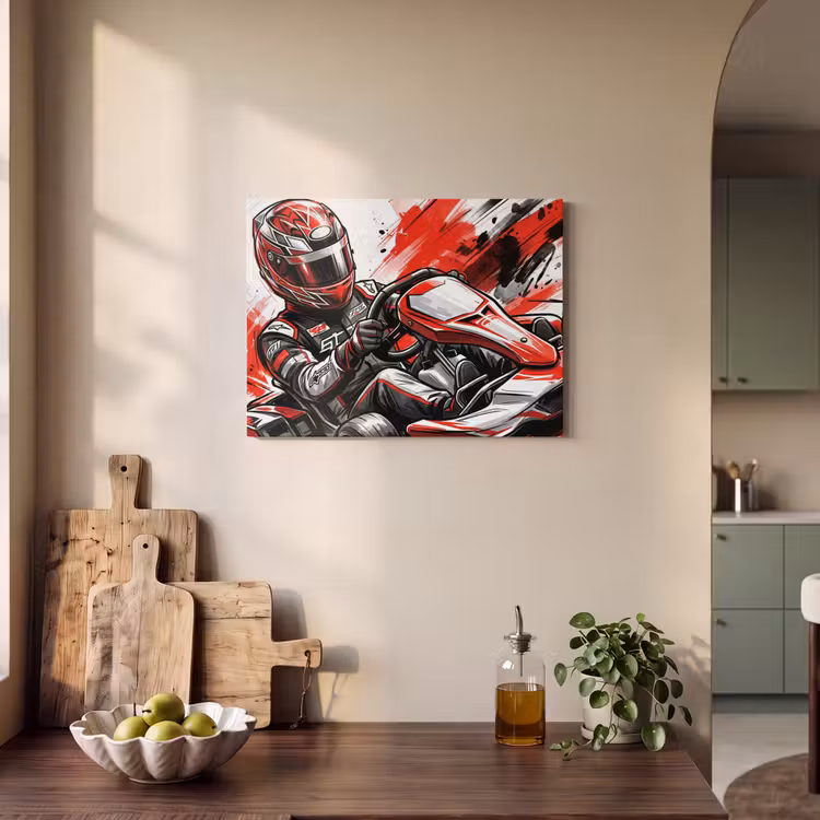 Akoestisch schilderij - Kart - Coureur - Snelheid - Rood — 3
