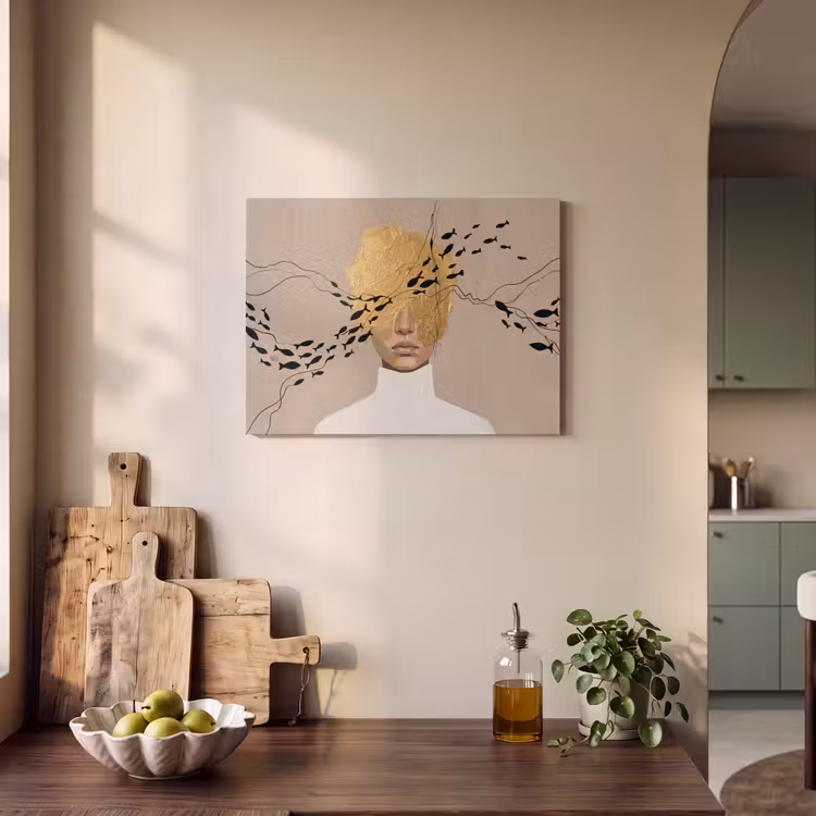 Akoestisch schilderij - Modern - Vrouw - Goud — 3
