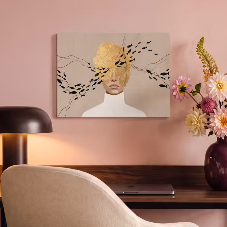 Akoestisch schilderij - Modern - Vrouw - Goud — 4