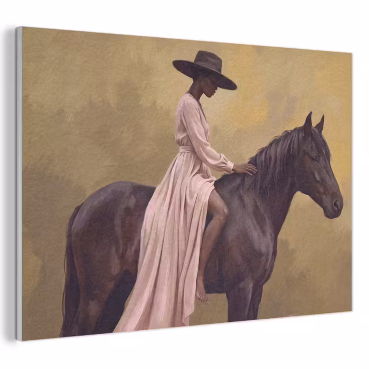 Akoestisch schilderij - Paard - Klassiek - Oker — 1
