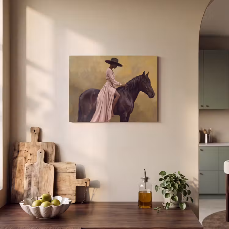 Akoestisch schilderij - Paard - Klassiek - Oker — 3