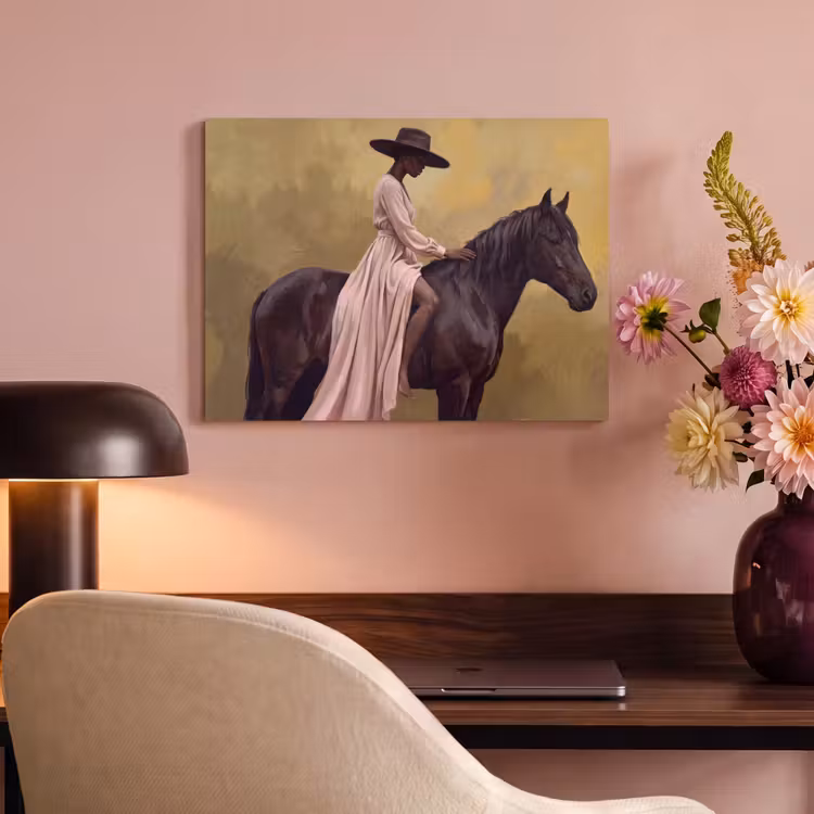 Akoestisch schilderij - Paard - Klassiek - Oker — 4
