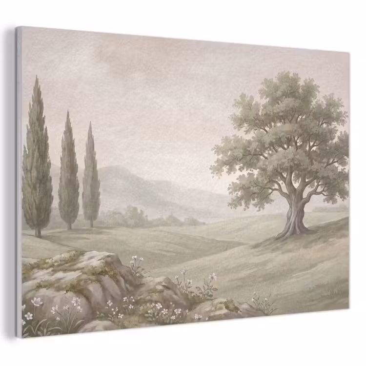 Akoestisch schilderij - Heuvellandschap - Bomen - Natuur - Groen — 1