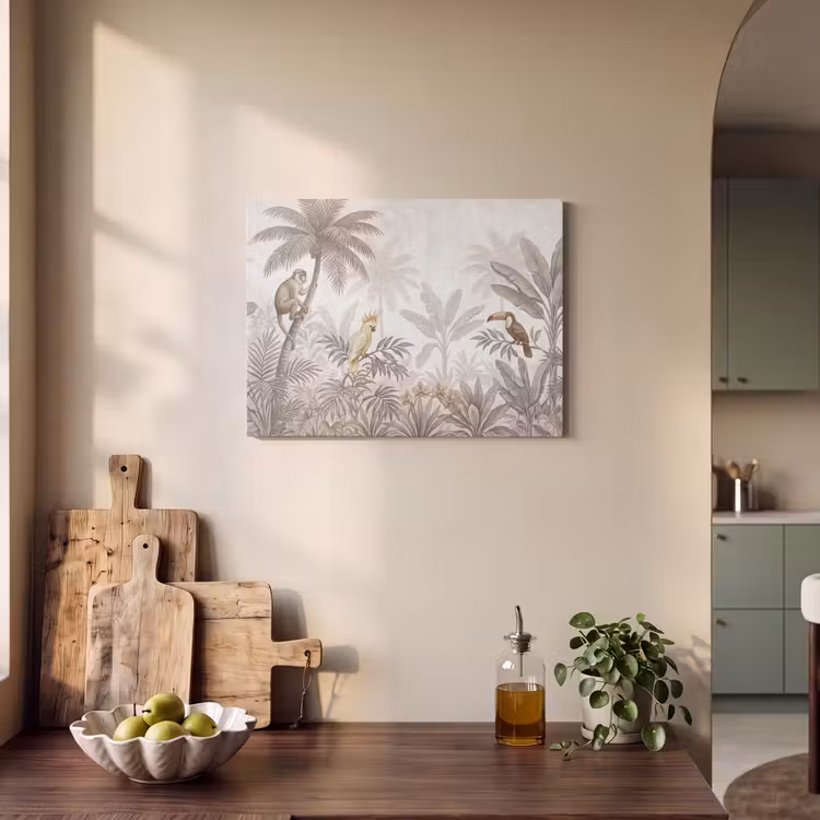 Akoestisch schilderij - Jungle - Dieren - Palmbomen — 3