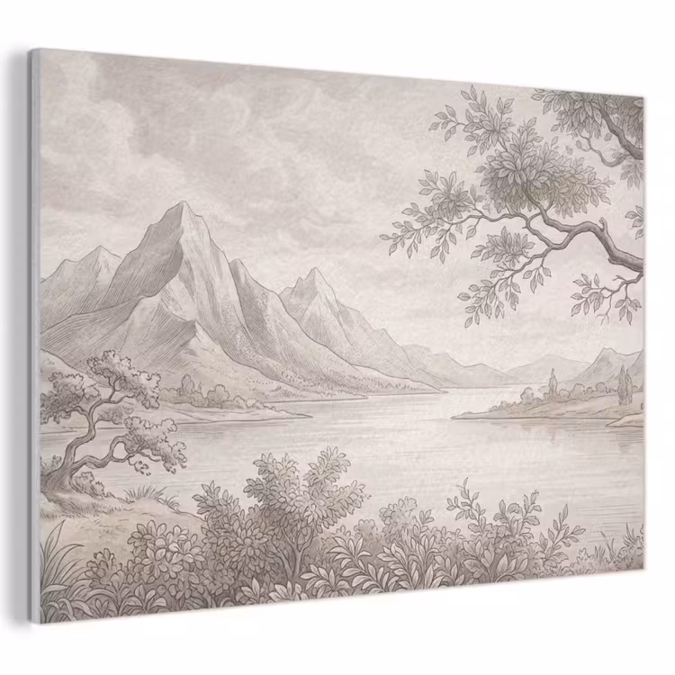 Akoestisch schilderij - Landschap - Bergen - Meer - Natuur — 1