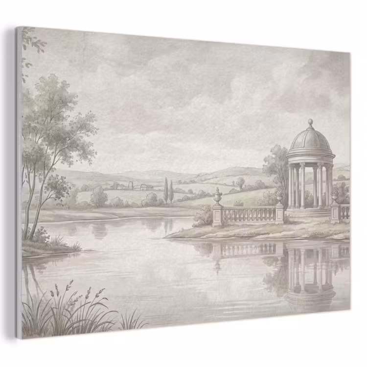 Akoestisch schilderij - Landschap - Water - Natuur - Sepia — 1