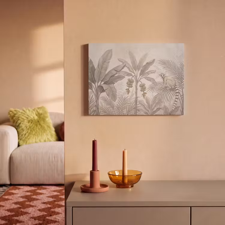 Akoestisch schilderij - Natuur - Jungle - Ringstaartmaki - Bruin — 2