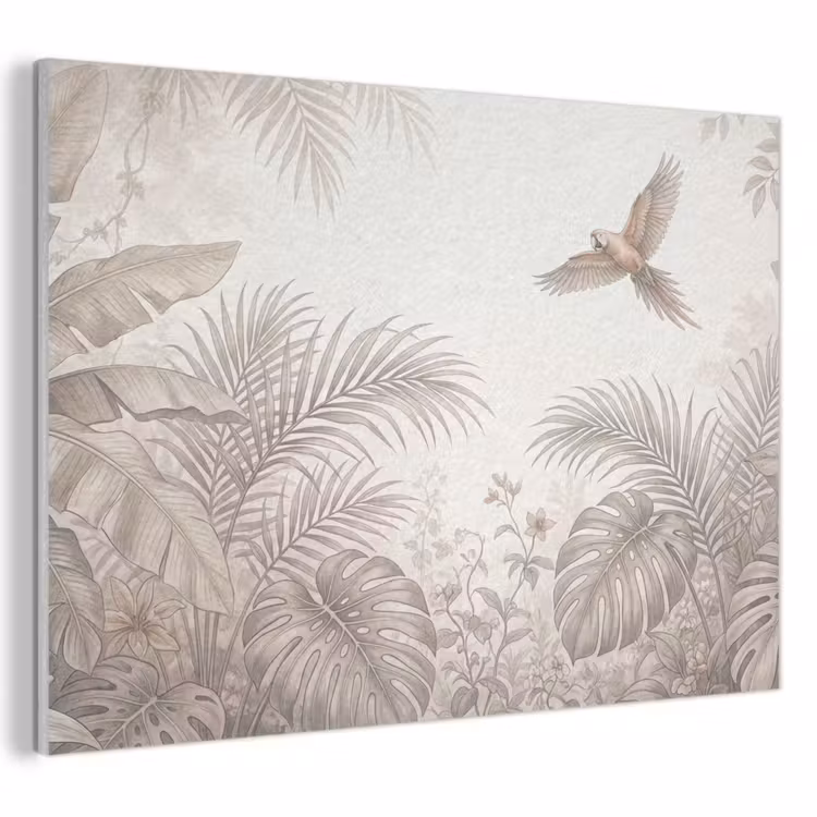 Akoestisch schilderij - Papagaai - Jungle - Tropisch — 1