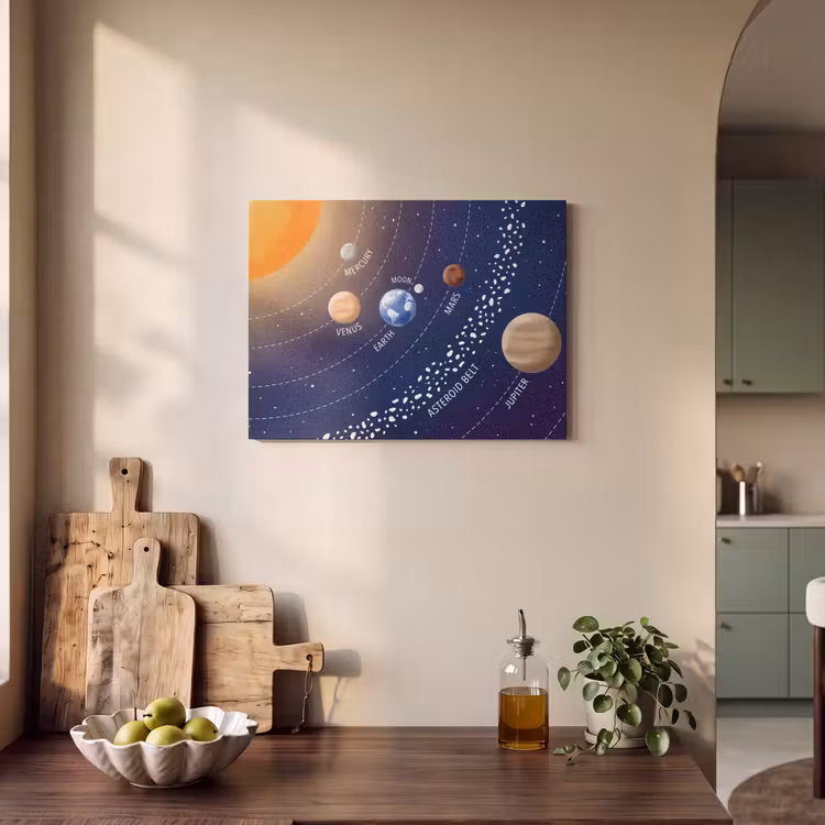 Akoestisch schilderij - Planetenstelsel - Ruimte - Illustratie — 3