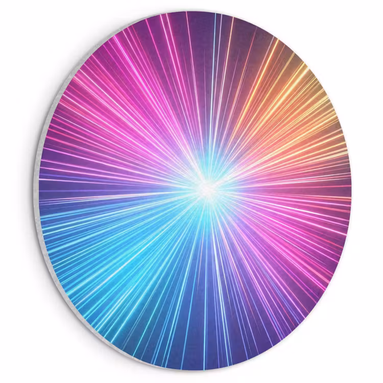 Akoestisch schilderij rond - Abstract - Light - Burst - Modern - Colorful — 1