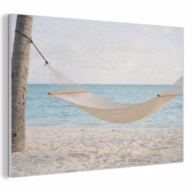 Akoestisch schilderij - Hangmat - Strand - Wit — 1