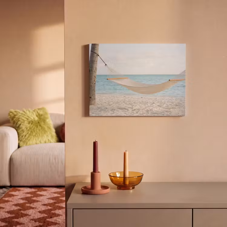 Akoestisch schilderij - Hangmat - Strand - Wit — 2