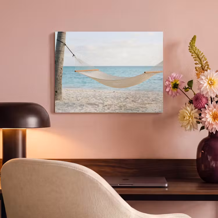 Akoestisch schilderij - Hangmat - Strand - Wit — 4