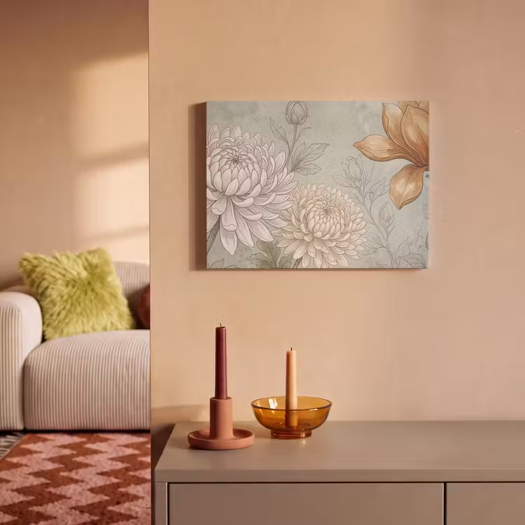 Akoestisch schilderij - Illustratie - Bloemen - Groen — 2