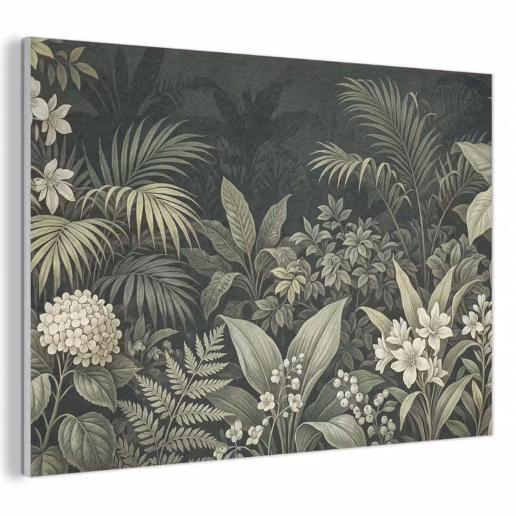 Akoestisch schilderij - Jungle - Bladeren - Botanisch - Groen — 1