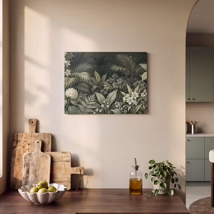 Akoestisch schilderij - Jungle - Bladeren - Botanisch - Groen — 3
