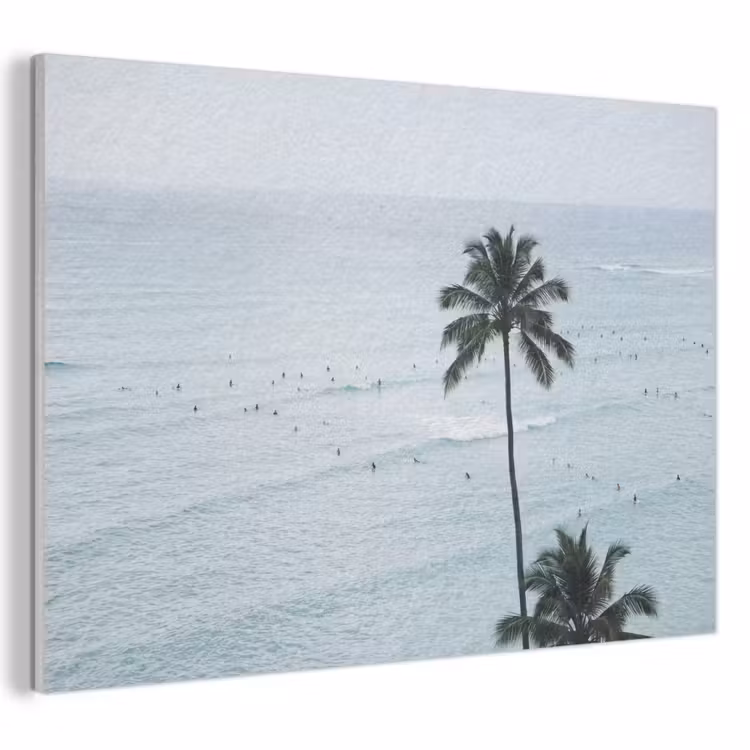 Akoestisch schilderij - Oceaan - Palmbomen - Surfers — 1