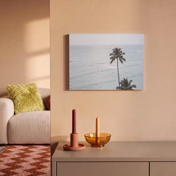 Akoestisch schilderij - Oceaan - Palmbomen - Surfers — 2